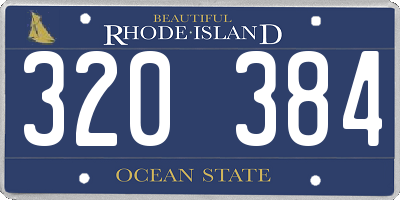 RI license plate 320384