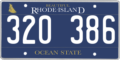 RI license plate 320386