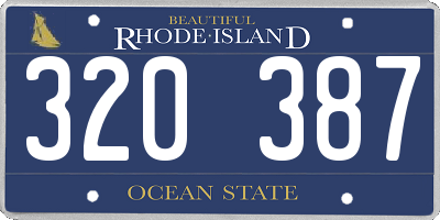 RI license plate 320387