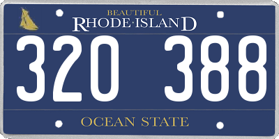 RI license plate 320388