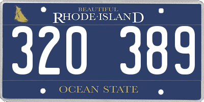 RI license plate 320389