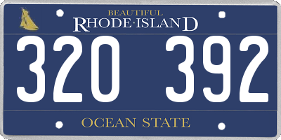 RI license plate 320392