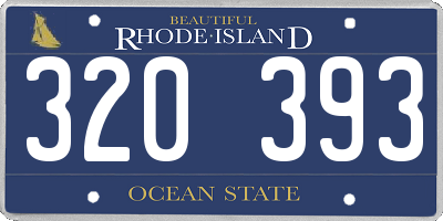 RI license plate 320393