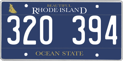 RI license plate 320394