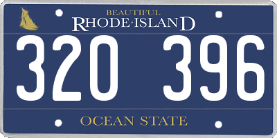 RI license plate 320396