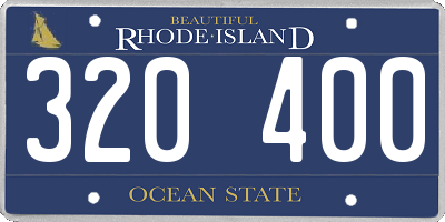 RI license plate 320400