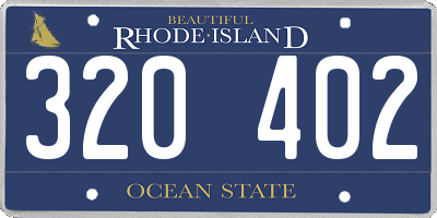 RI license plate 320402