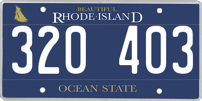 RI license plate 320403