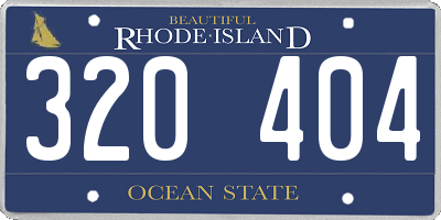 RI license plate 320404