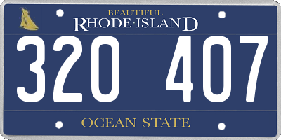 RI license plate 320407