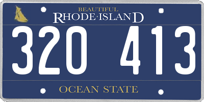 RI license plate 320413