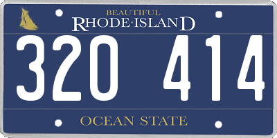 RI license plate 320414