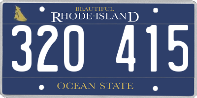RI license plate 320415