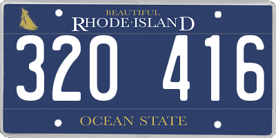 RI license plate 320416
