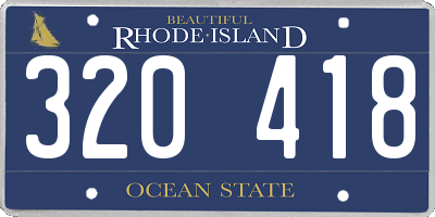 RI license plate 320418