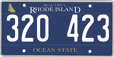 RI license plate 320423