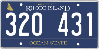 RI license plate 320431