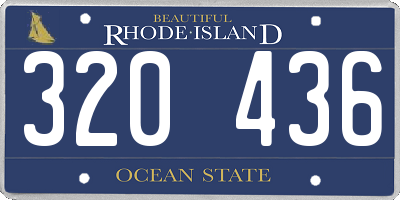 RI license plate 320436