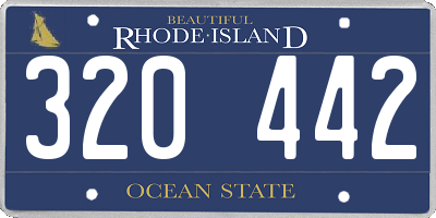 RI license plate 320442