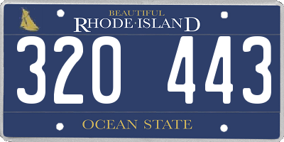 RI license plate 320443