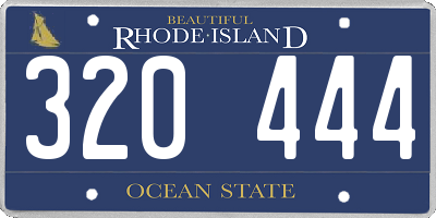 RI license plate 320444