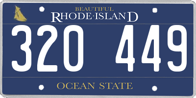 RI license plate 320449