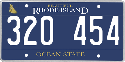 RI license plate 320454