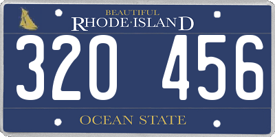 RI license plate 320456