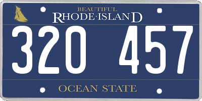 RI license plate 320457