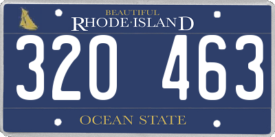 RI license plate 320463
