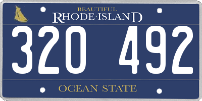 RI license plate 320492