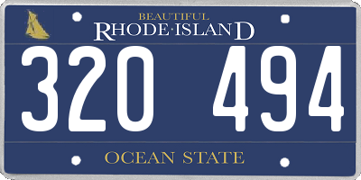RI license plate 320494