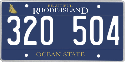 RI license plate 320504