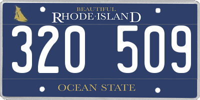 RI license plate 320509
