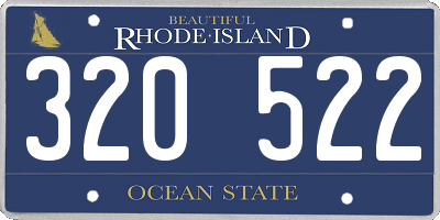 RI license plate 320522