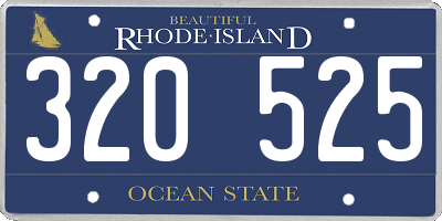 RI license plate 320525
