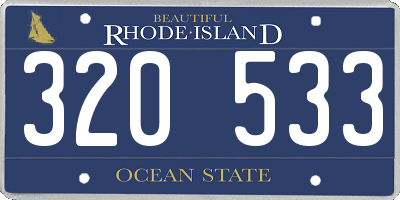 RI license plate 320533
