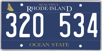 RI license plate 320534