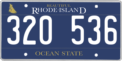 RI license plate 320536