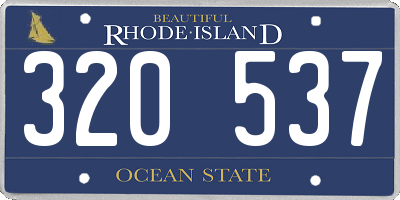 RI license plate 320537