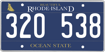 RI license plate 320538