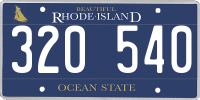 RI license plate 320540