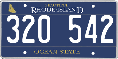 RI license plate 320542