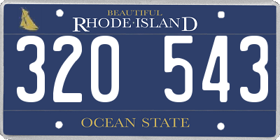 RI license plate 320543