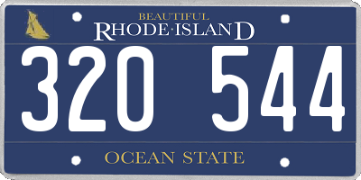 RI license plate 320544