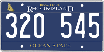RI license plate 320545
