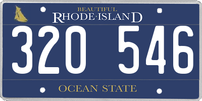 RI license plate 320546