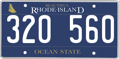 RI license plate 320560