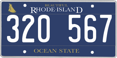 RI license plate 320567