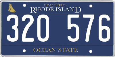 RI license plate 320576